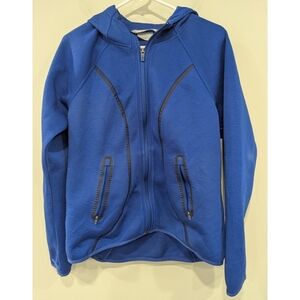 Athleta Fuse Hooded Full Zip Jacket In Admiral Blue Size Large